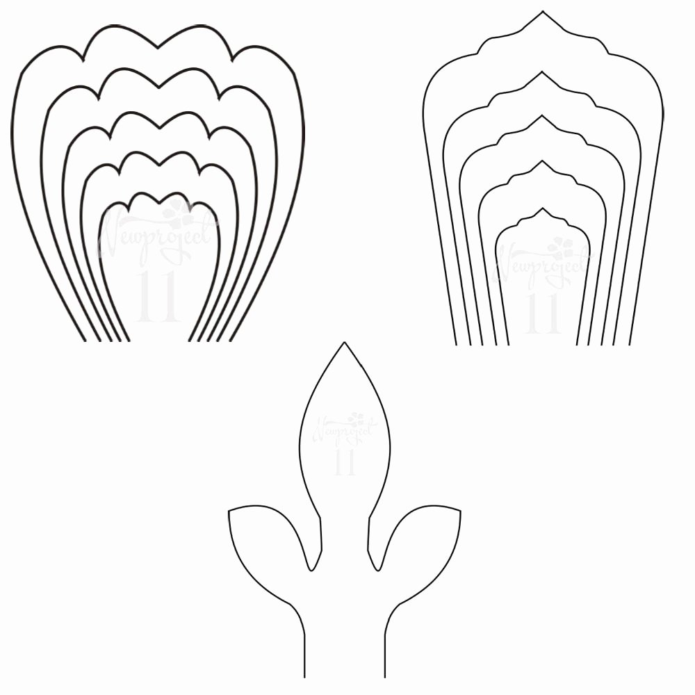 Pdf Set Of 2 Flower Templates and 1 Leaf Template Giant