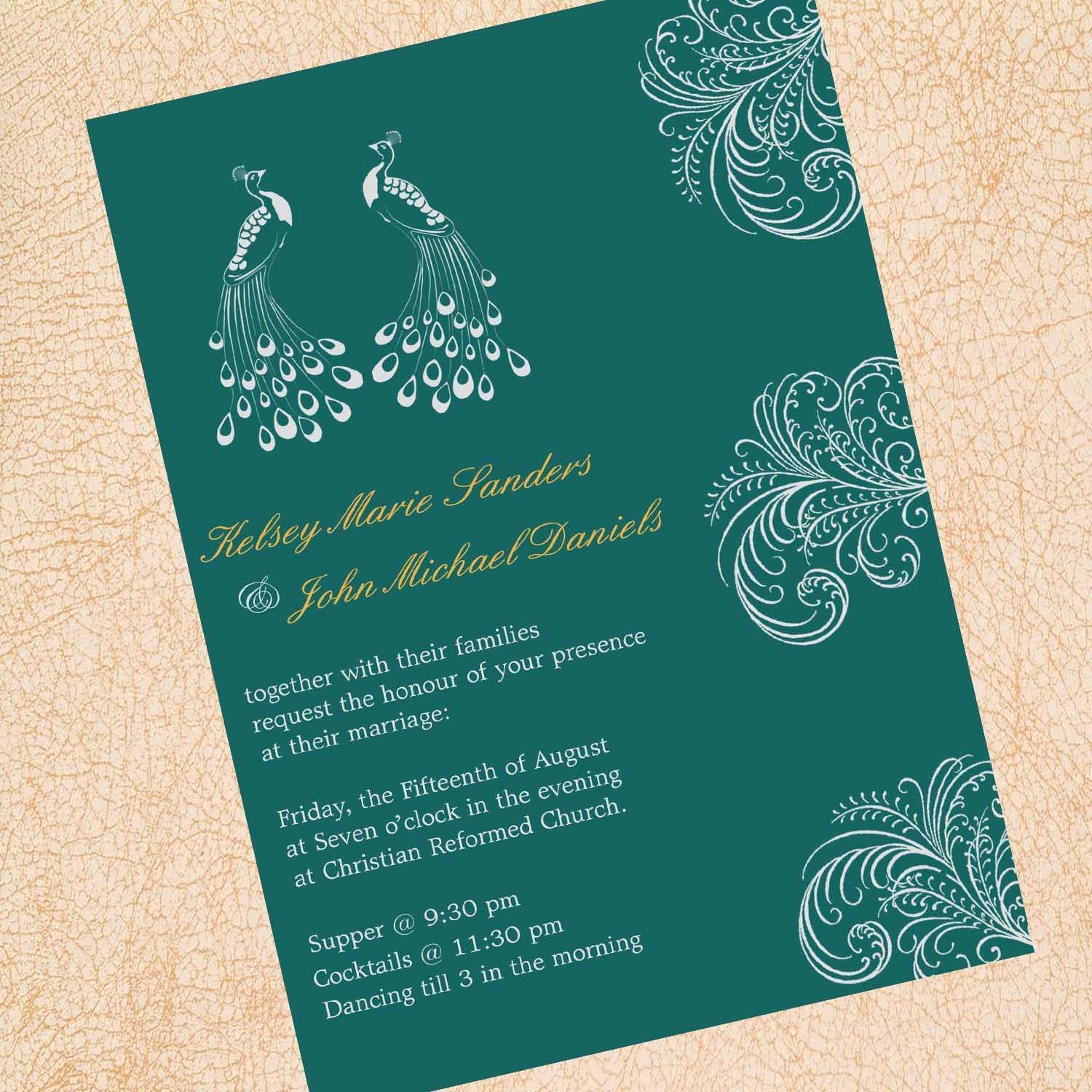 Peacock Invitation Cards Peacock Wedding Invites Etsy