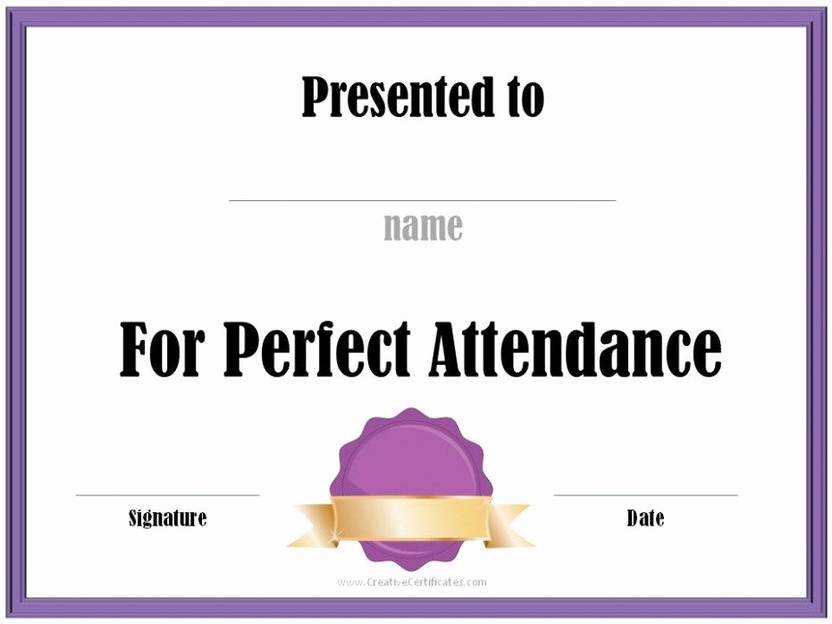 perfect attendance award