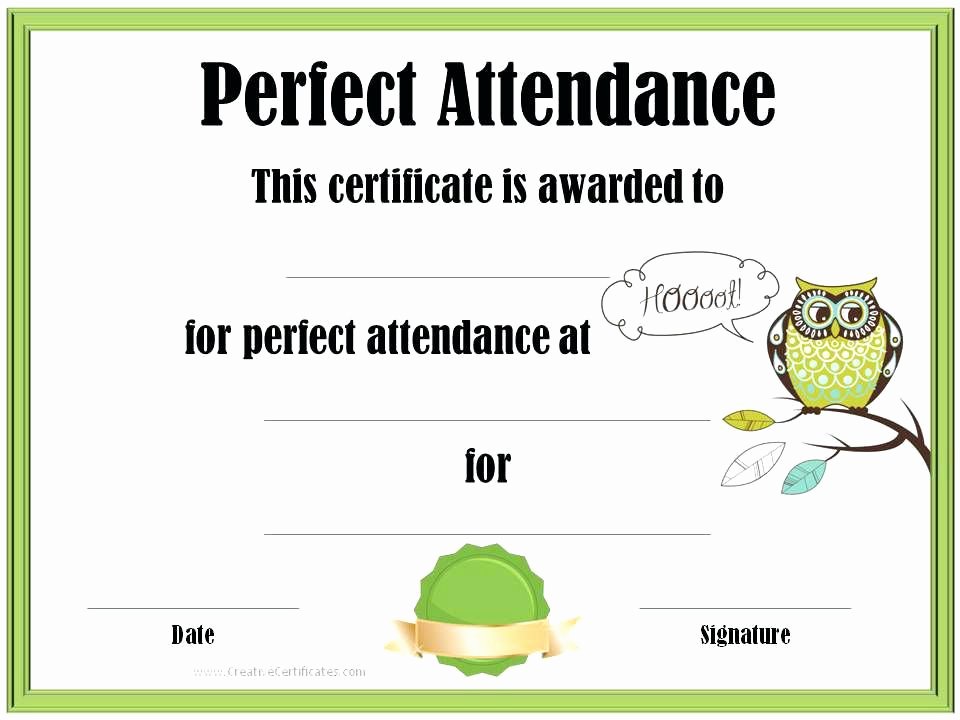 Perfect attendance Award