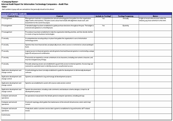 Perfect Example Of Internal Audit Report Template for