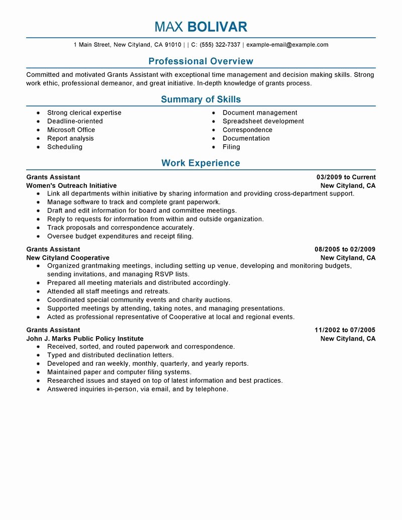 perfect resume example