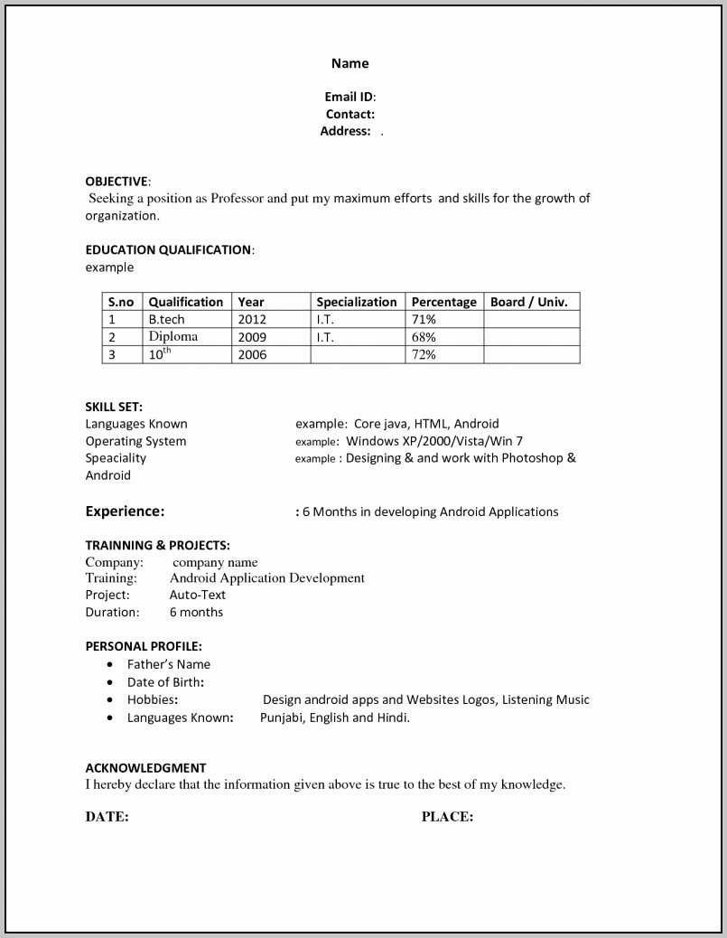 Perfect Resume format A Perfect Resume Sample Resume