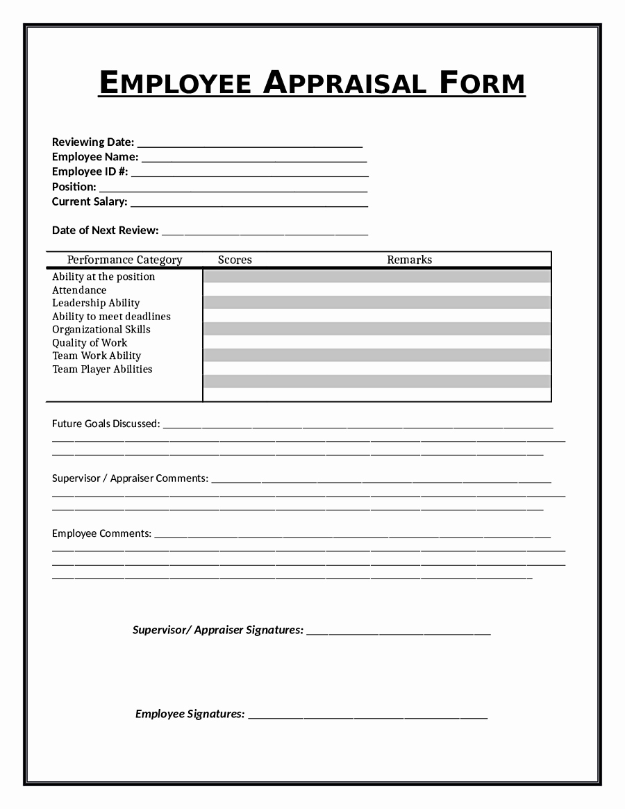 Performance Evaluation forms Free Lunch Voucher Template