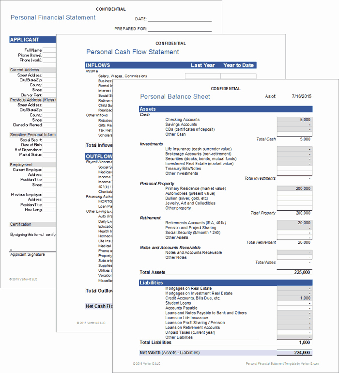 Personal Balance Sheet Template Excel