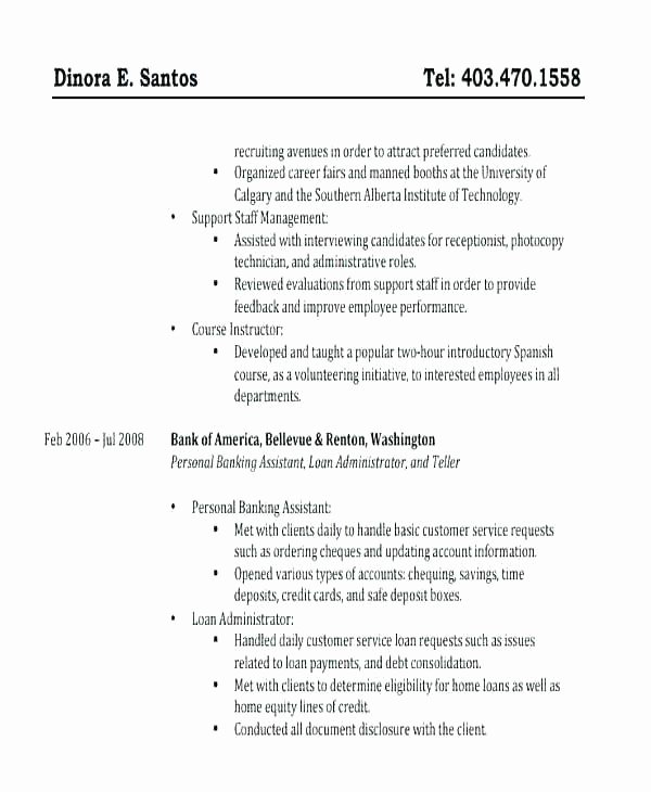 Personal Banker Sample Resume – Trezvost