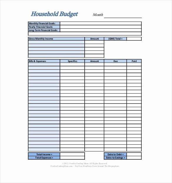 Personal Bud Template – 10 Free Word Excel Pdf