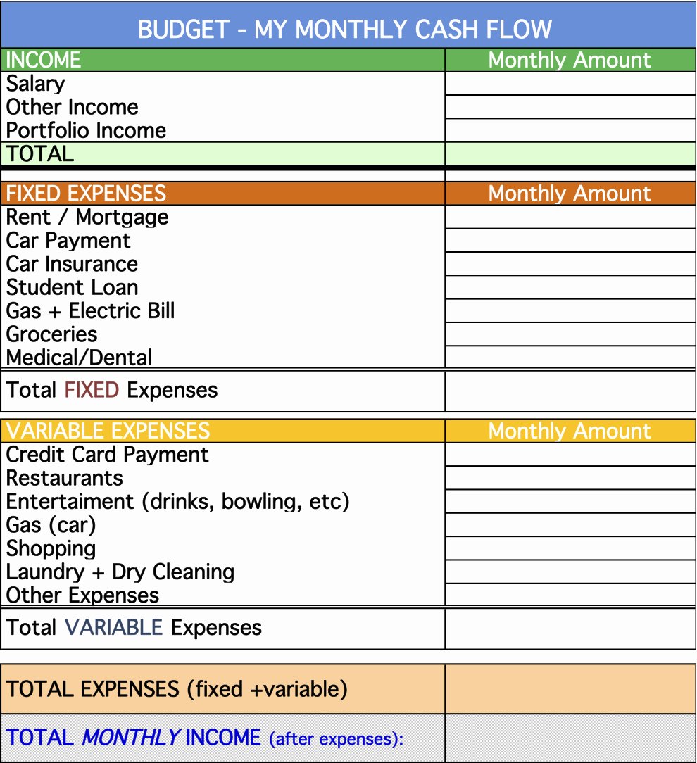 Personal Cash Flow Statement Template Excel Free