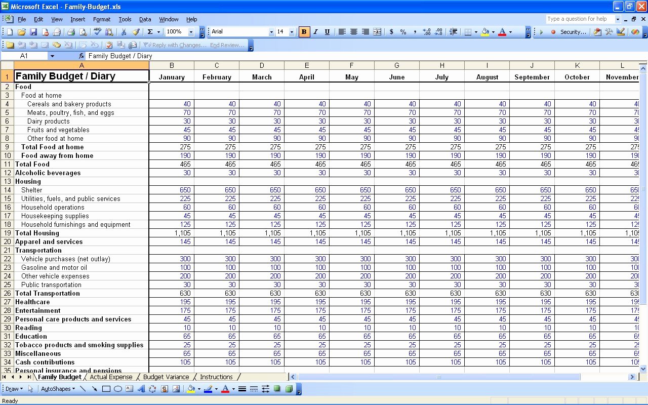 Personal Expense Tracking Spreadsheet Template Expense