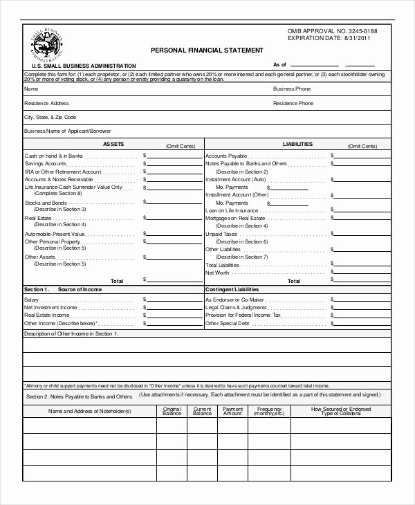 personal financial statement