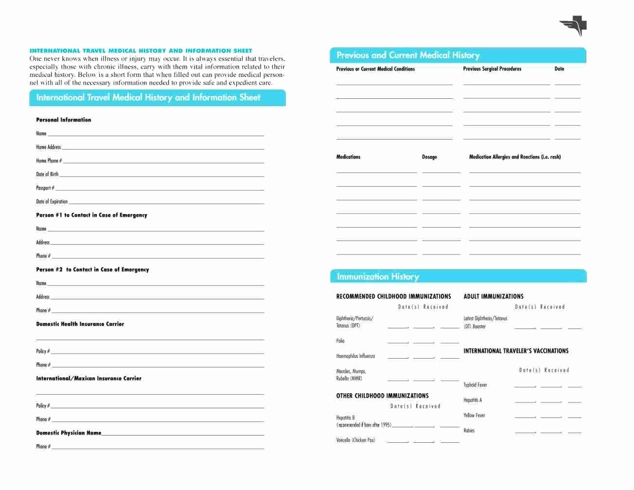 Personal Medical Record Template