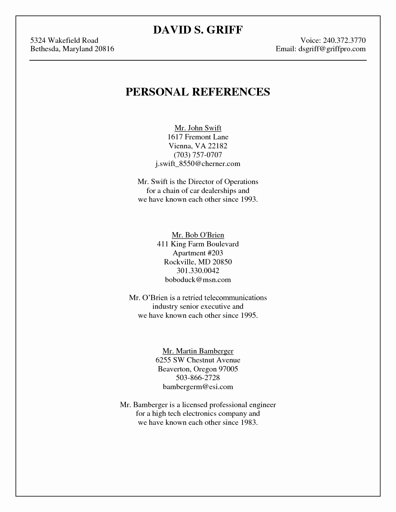 Personal Reference Template Letter for Employee Leaving