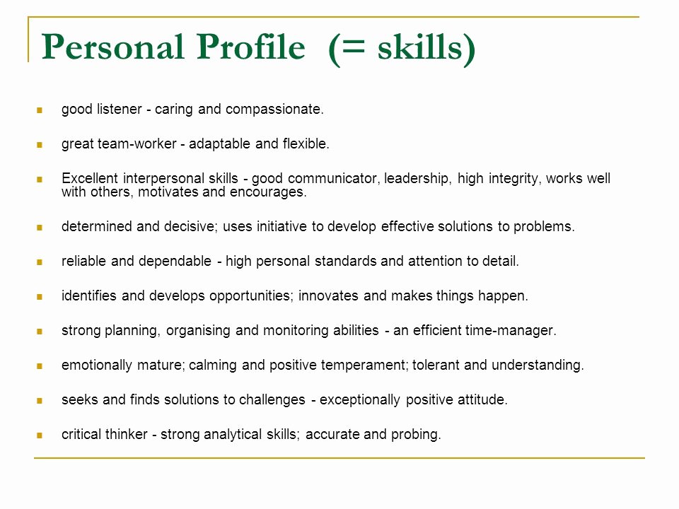 Personal Skills Examples for Resume – Job Resume Example