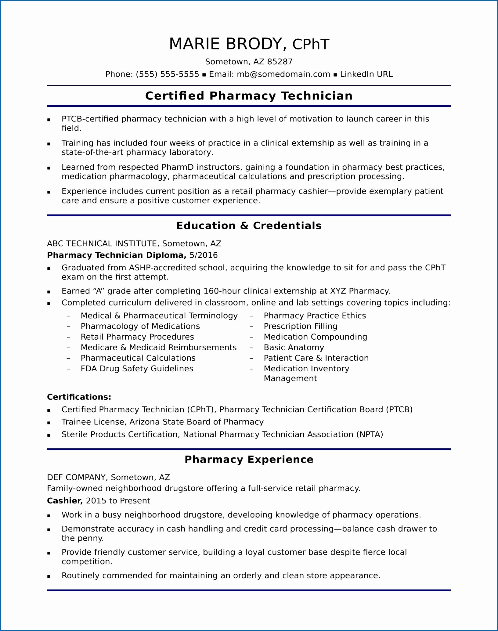 Pharmacy Technician Resume Sample Awesome 7 Resume Basic