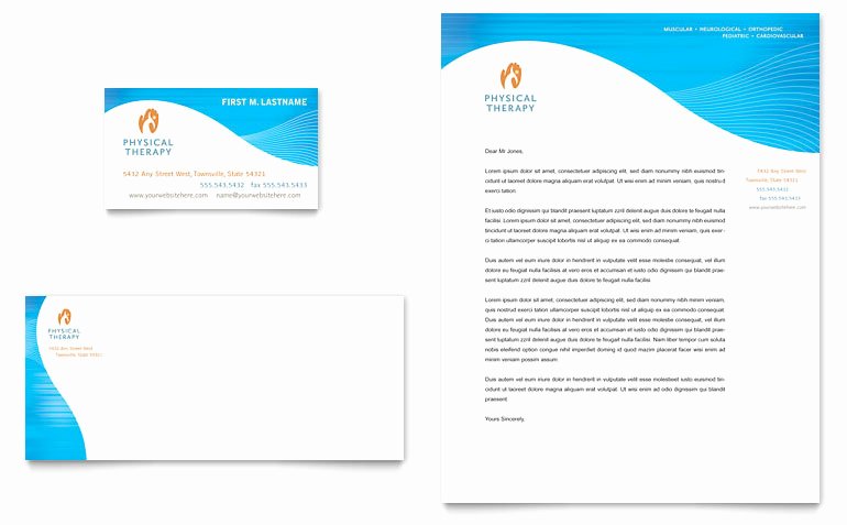 Physical therapist Business Card &amp; Letterhead Template