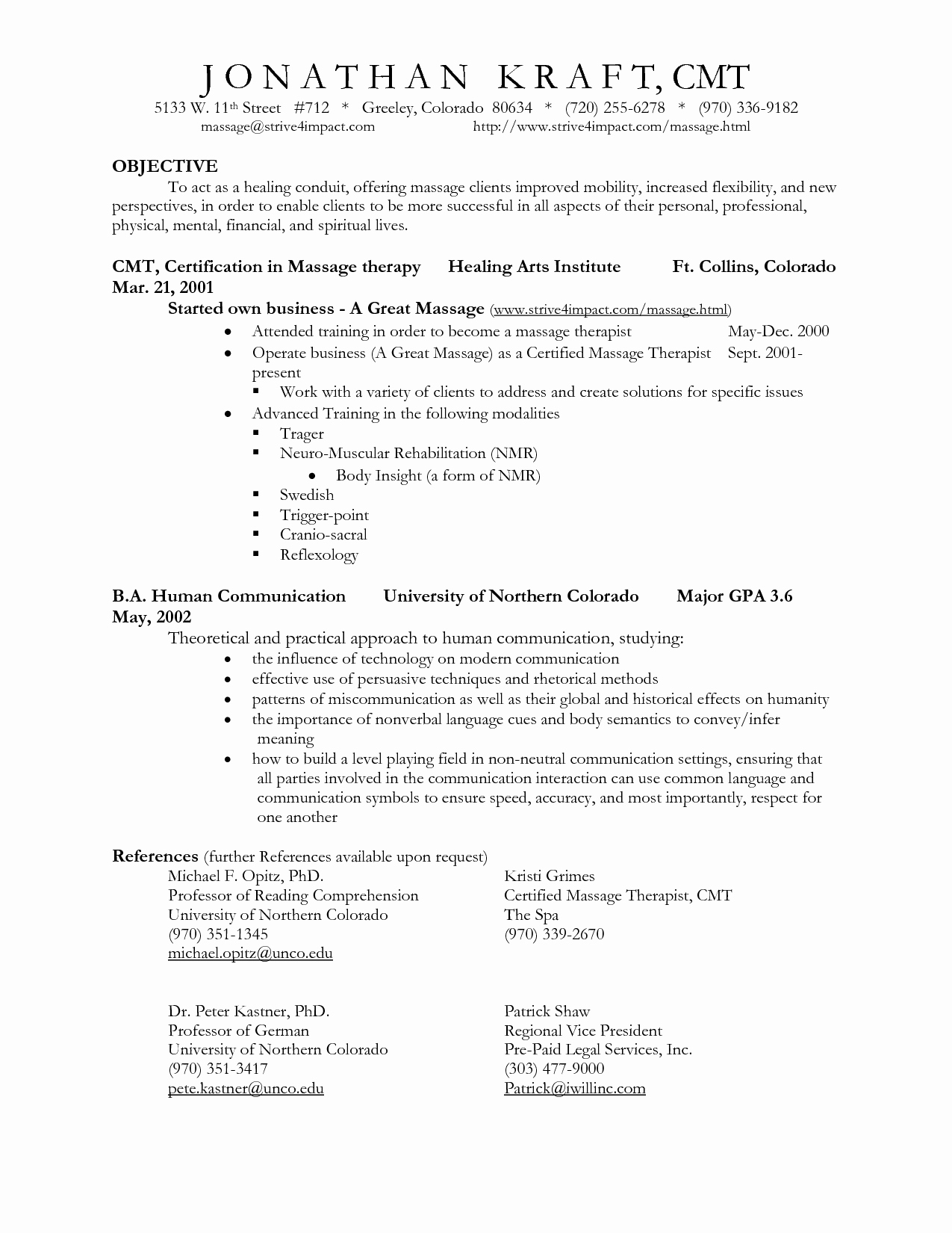 Physical therapy Resume Template Physical therapy Resume