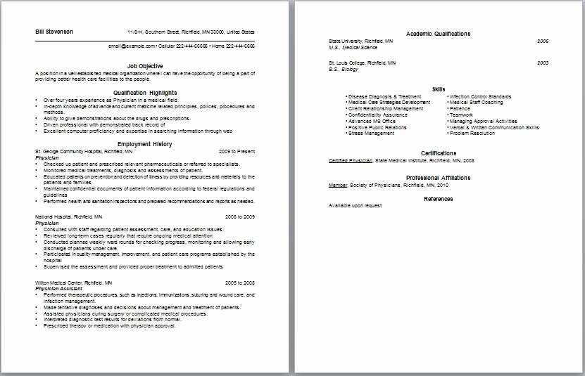 Physician assistant Student Resume Best Resume Collection