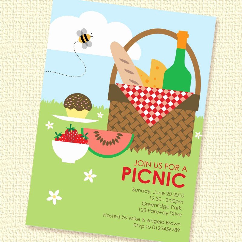 Picnic Basket Printable Custom Personalized Invitation