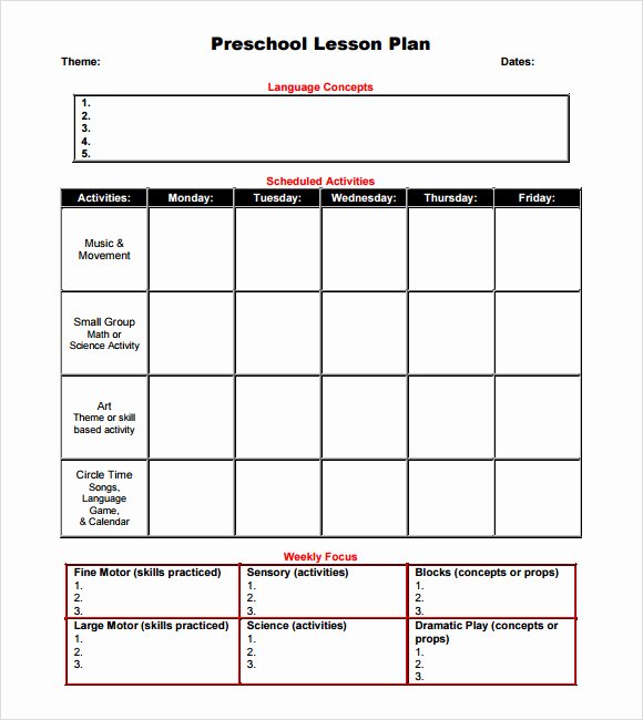 Pin Free Blank Lesson Plan Template On Pinterest