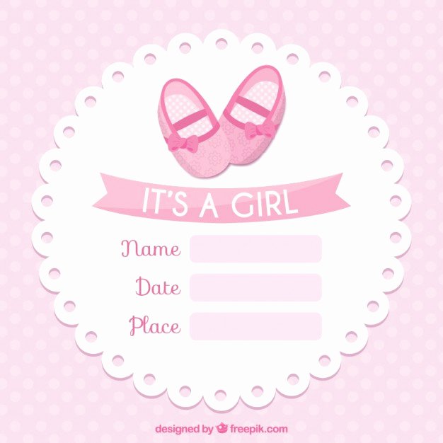 pink baby shower card template