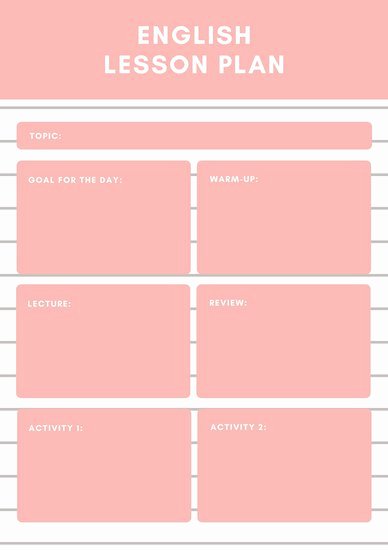 Pink Patterned Kindergarten Lesson Plan Templates by Canva