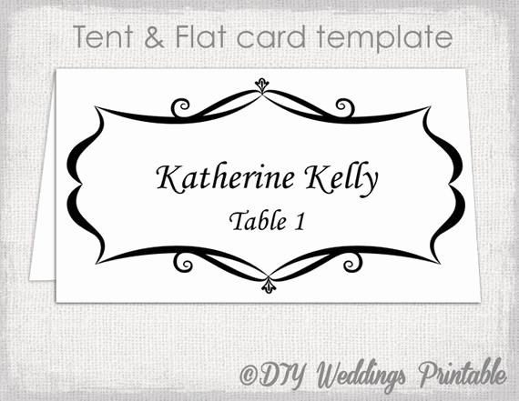 Place Card Template Tent and Flat Name Card Templates