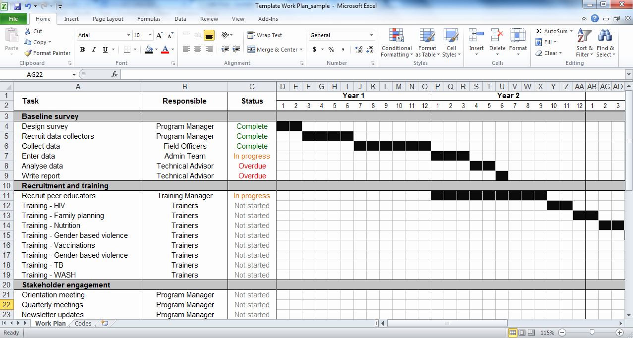 Planner Template Excel