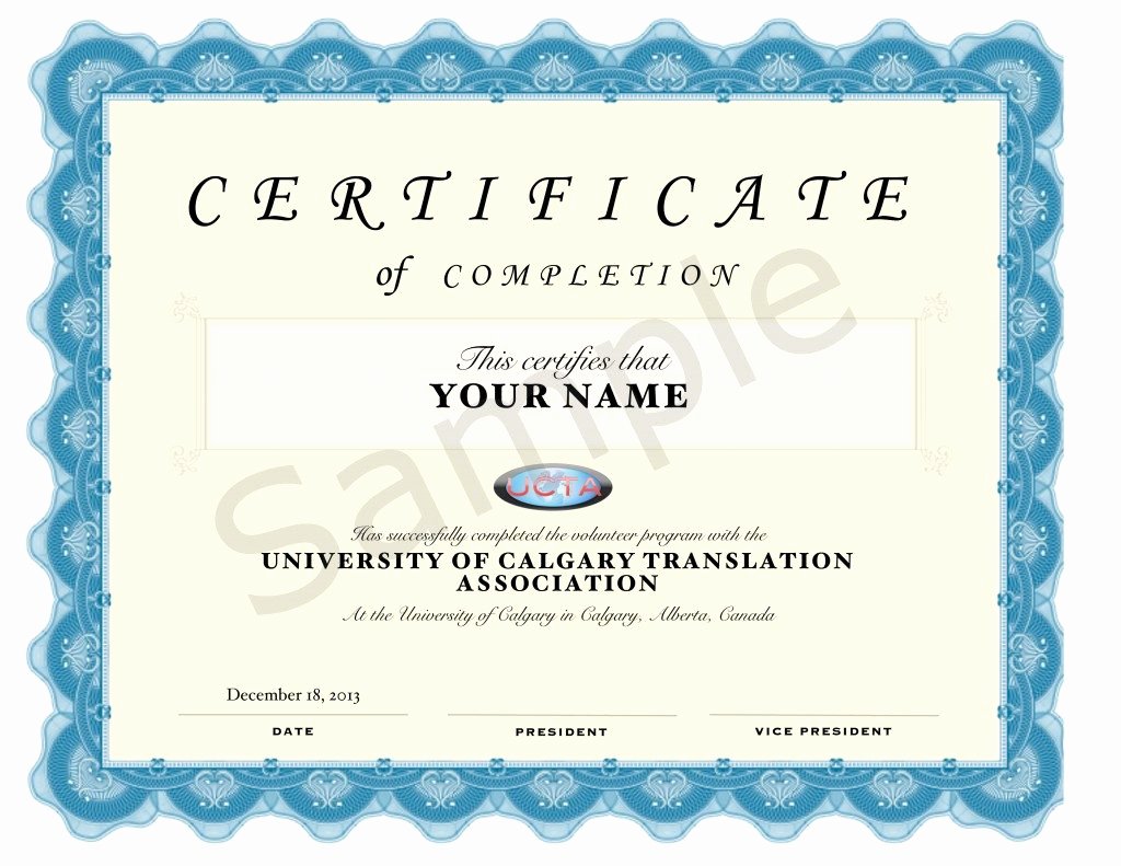 Pletion Certificates