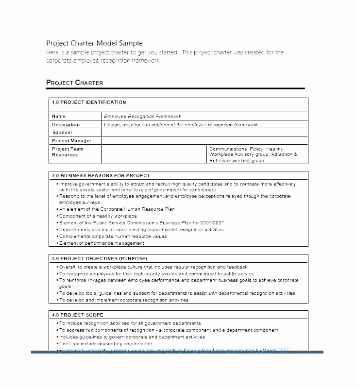 Pmbok Project Charter Template – Crookedroad