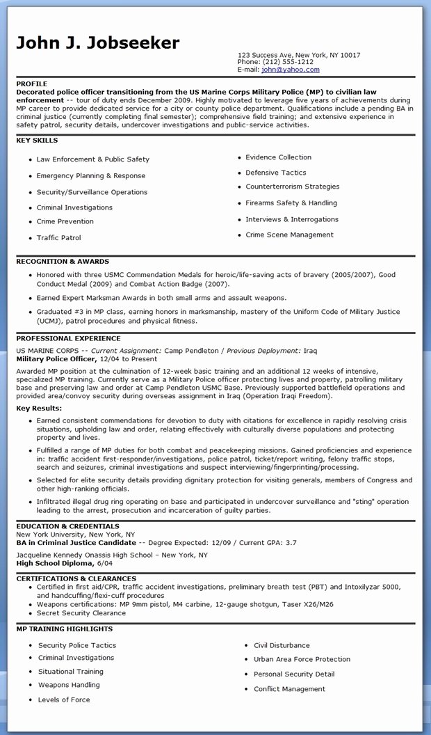 Police Officer Resume Samples Latter Example Template