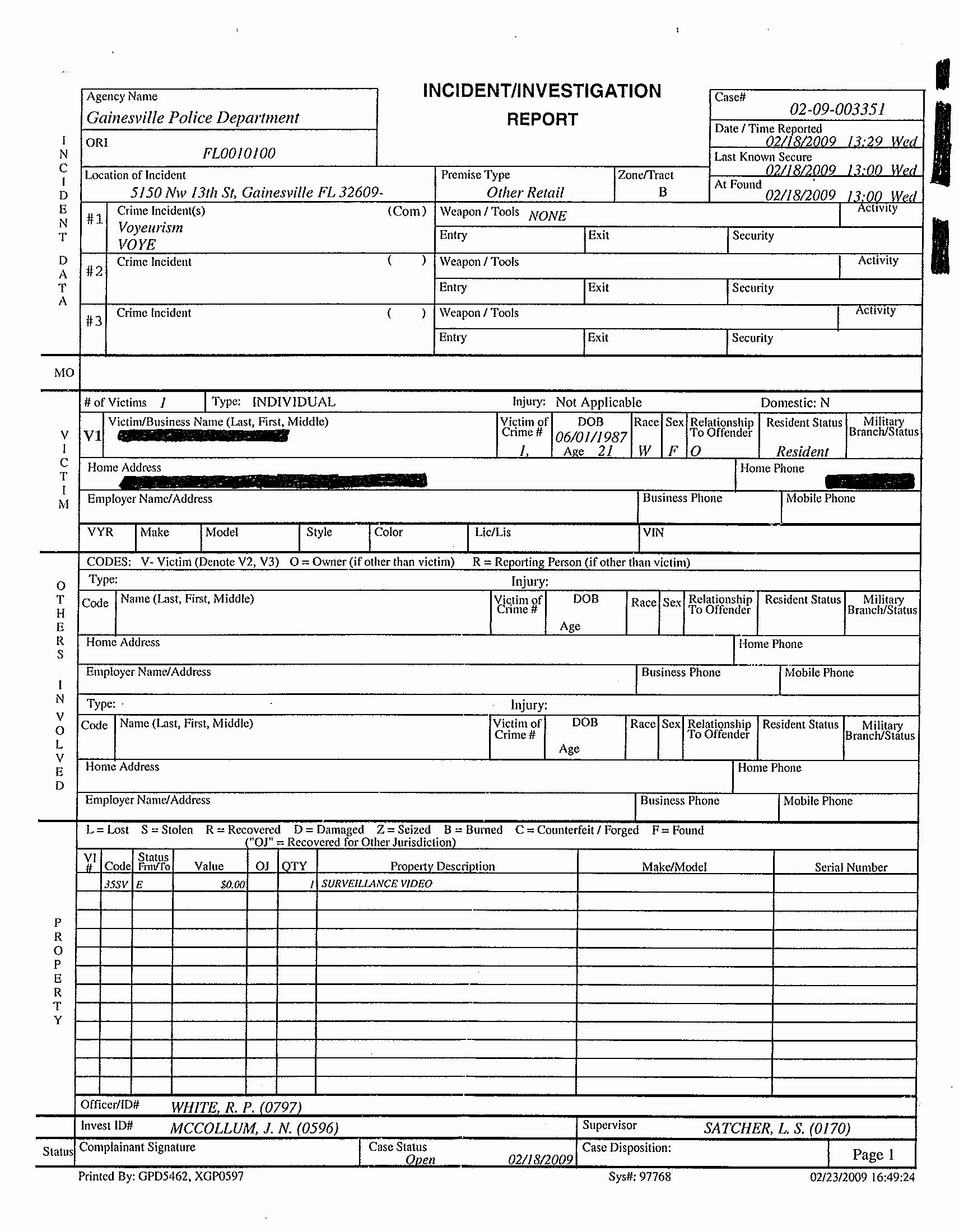 Police Report Template Microsoft Word