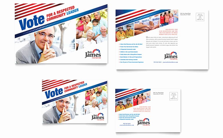 Political Campaign Postcard Template Word &amp; Publisher
