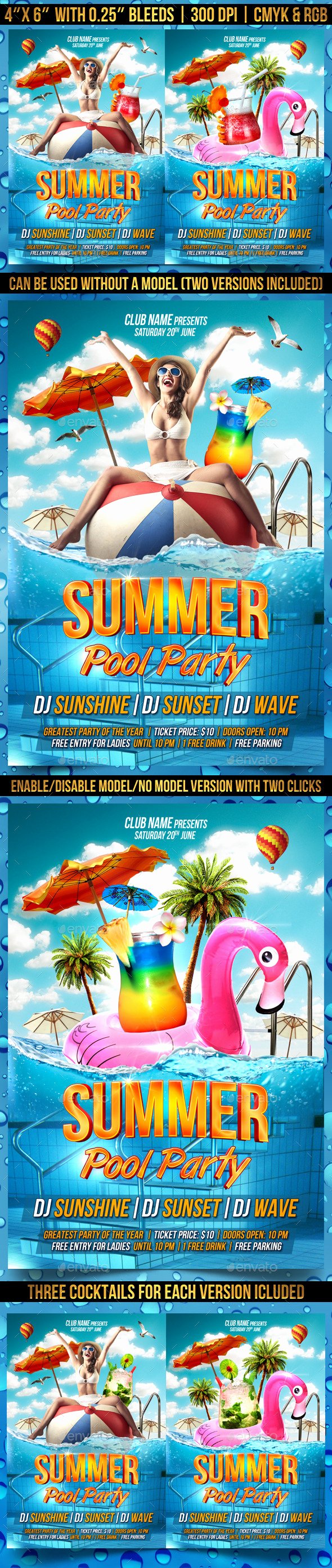 Pool Party Flyer Template by Gugulanul