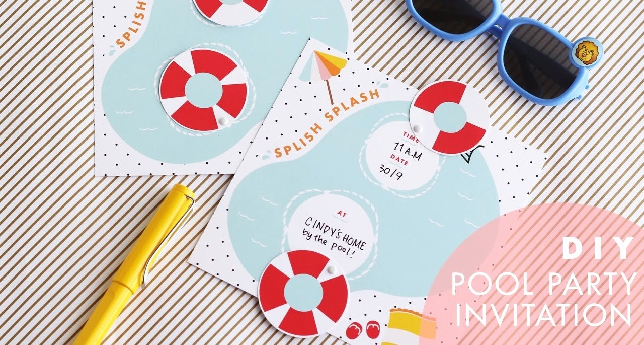 Pool Party Invitation Ideas Homemade Cobypic