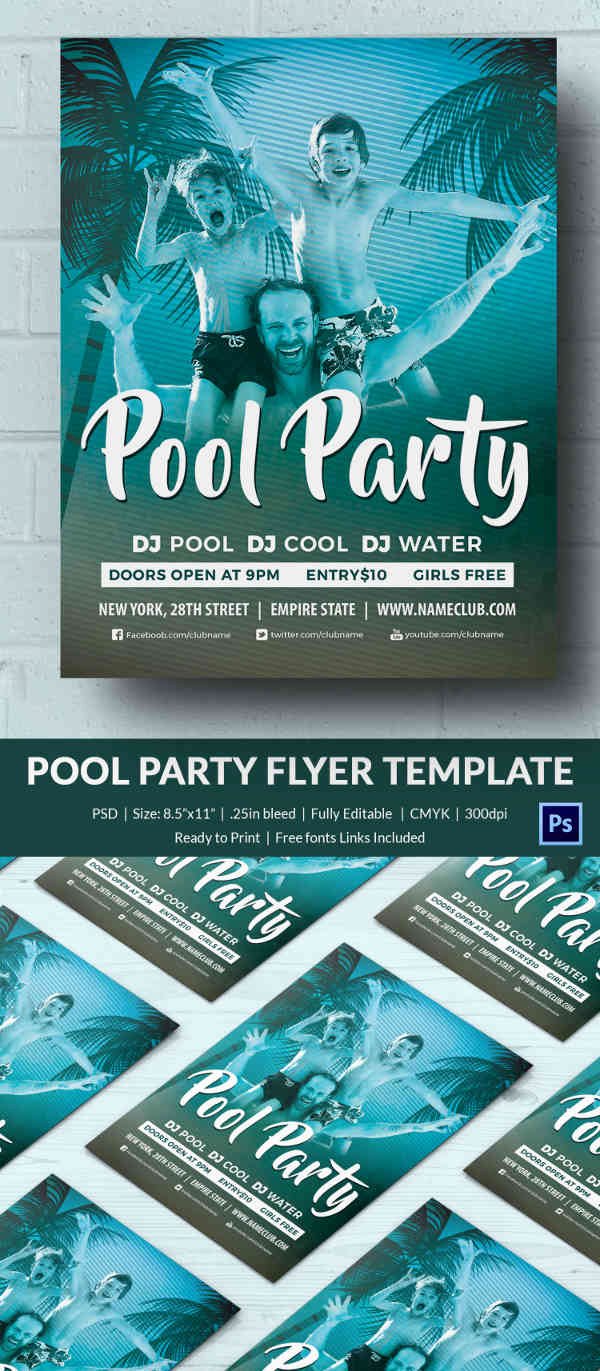 Pool Party Invitation Template 37 Free Psd format