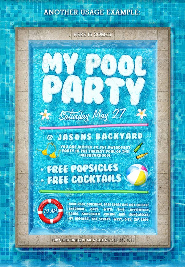 Pool Party Invitation Template 38 Free Psd format Download