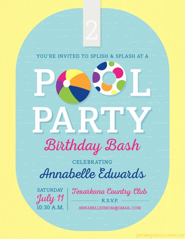 pool party invitation template