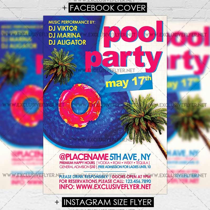 Pool Party – Premium A5 Flyer Template