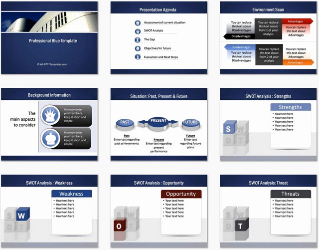 Powerpoint Professional Blue Template