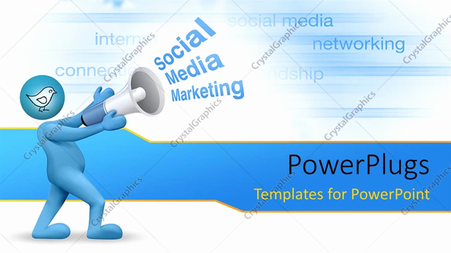 Powerpoint Template social Media Marketing Concept with