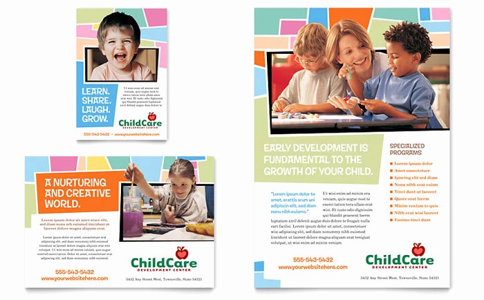 Preschool Kids &amp; Day Care Flyer &amp; Ad Template Design