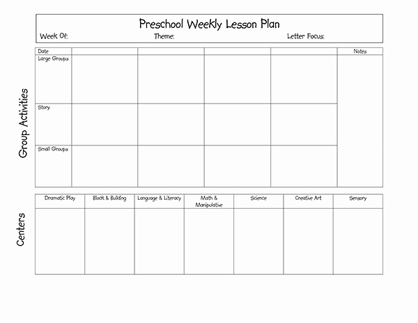 Preschool Lesson Plan Template 7 In Word &amp; Pdf