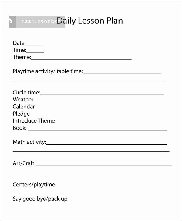 Preschool Lesson Plan Template 9 Free Word Pdf Psd