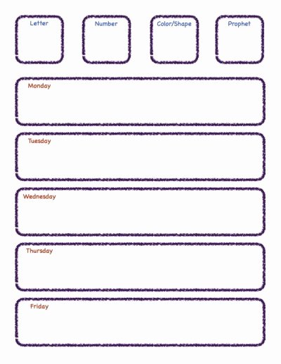 preschool lesson plan template