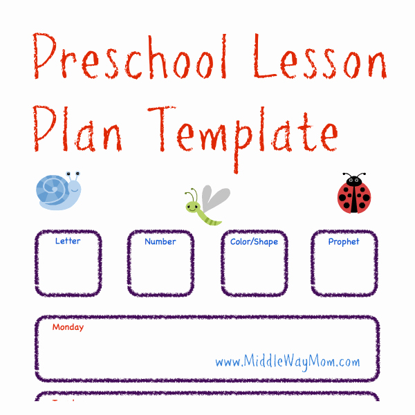 Preschool Lesson Plan Template