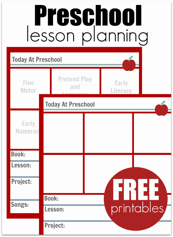 Preschool Lesson Planning Template Free Printables No
