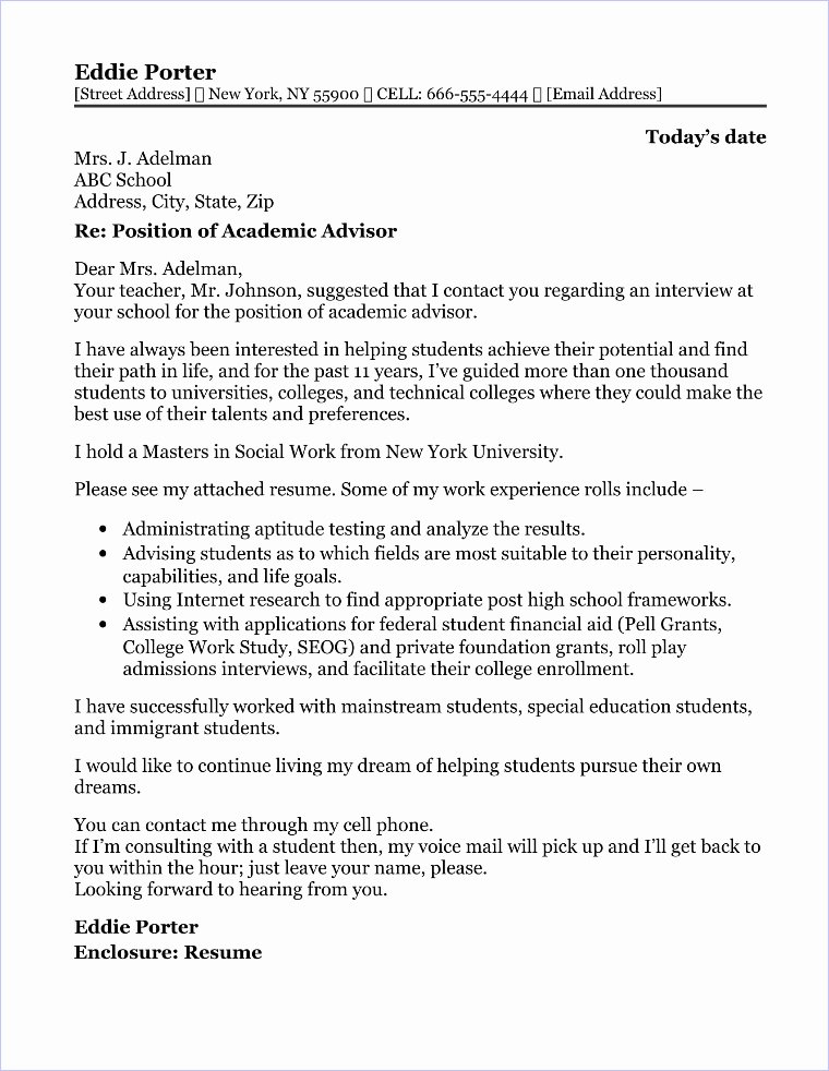 Preschool Teacher Cover Letter Sample