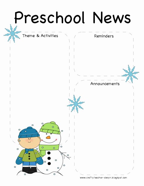 Preschool Winter Newsletter Template