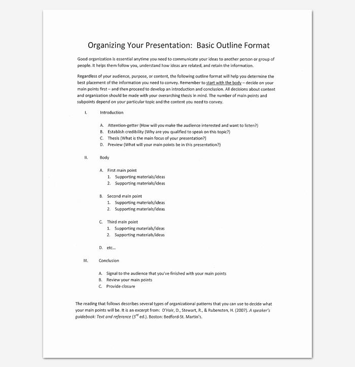 Presentation Outline Template 19 formats for Ppt Word
