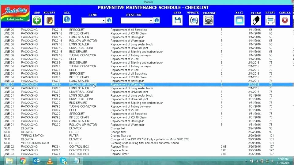 Preventive Maintenance Excel Template Download by Vehicle